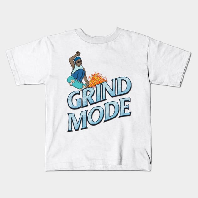 Grind Mode Kids T-Shirt by Big Bee Artistry